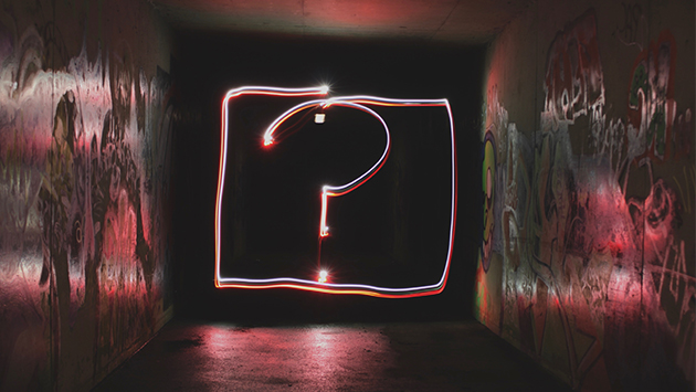 question mark in alley