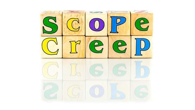 scope creep spelled in letter blocks