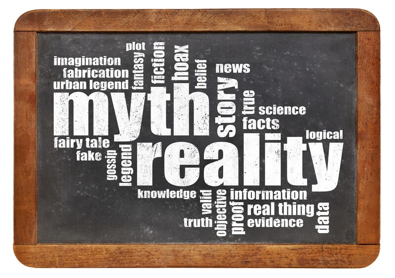 myth vs reality word cloud